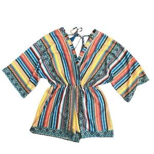 Flying Tomato Boho Aztec Swim Cover Romper Size L‎ *No waist tie*